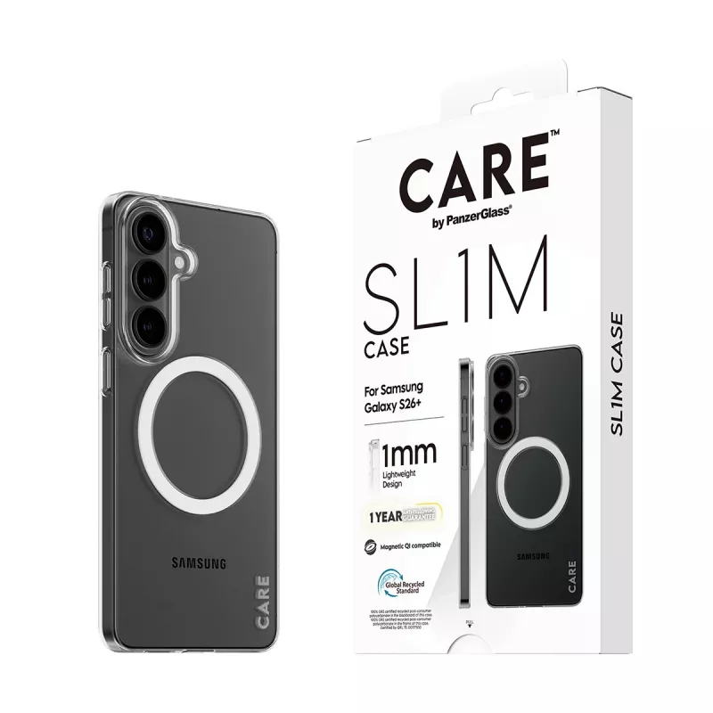PanzerGlass CARE™ SL1M Skaidrus Apsauginis Dėklas su Qi Samsung Galaxy S26+ (6,7 colio)