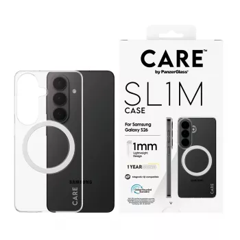PanzerGlass CARE™ SL1M Skaidrus Dėklas su Qi Samsung Galaxy S26, tinka iki 16 cm (6,3 colio) ekranui