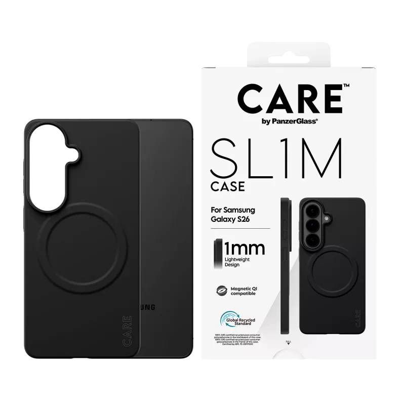 Apsauginis dėklas PanzerGlass CARE SL1M, skirtas Samsung Galaxy S26, juodas