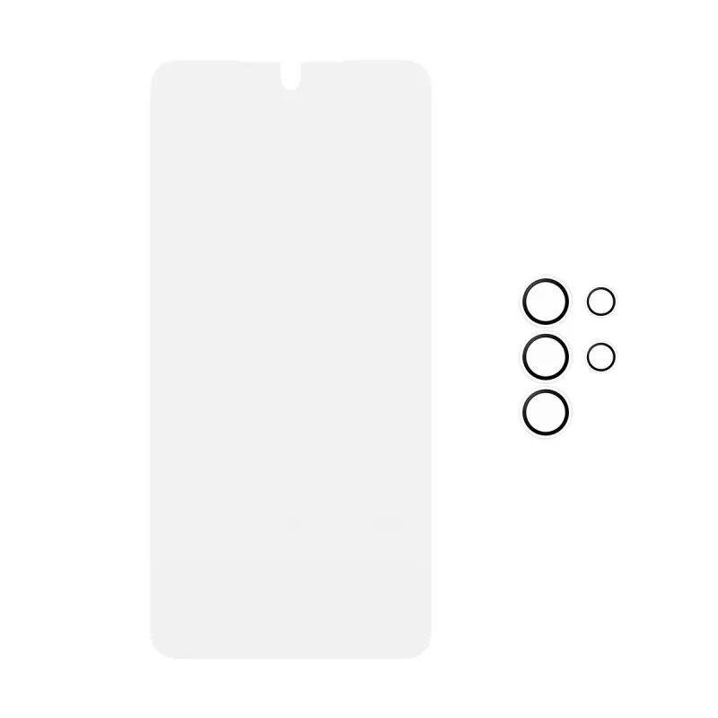 Apsauginių plėvelių rinkinys PanzerGlass Hoops 2-in-1, skirtas Samsung Galaxy S26 Ultra – grūdintas stiklas + PET, permatomas, itin platus dengimas