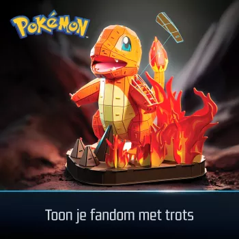 4D Build Pokémon Charmander 3D modelio rinkinys – Kanto pirmųjų partnerių kolekcija, 241 detalė, nuo 12 metų