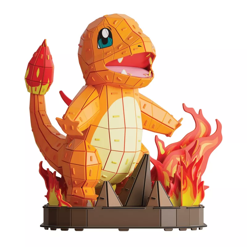 4D Build Pokémon Charmander 3D modelio rinkinys – Kanto pirmųjų partnerių kolekcija, 241 detalė, nuo 12 metų