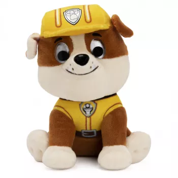 PAMinkštas žaislas PAW Patrol GUND Rubble su statybininko uniforma, 6 colių
