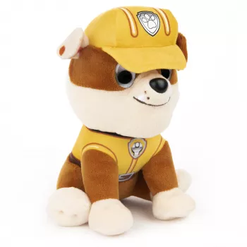 PAMinkštas žaislas PAW Patrol GUND Rubble su statybininko uniforma, 6 colių