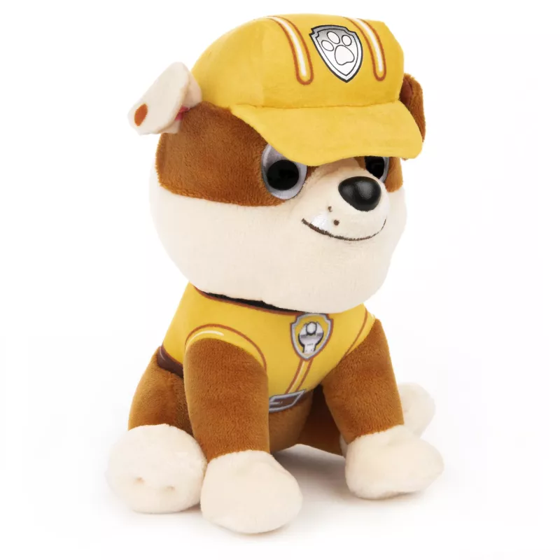 PAMinkštas žaislas PAW Patrol GUND Rubble su statybininko uniforma, 6 colių