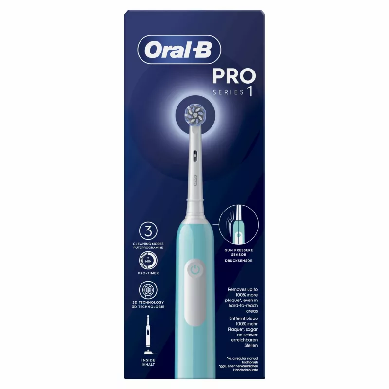 Oral-B Pro 1 Sensitive Clean beslotis dantų šepetėlis suaugusiems, mėlynas