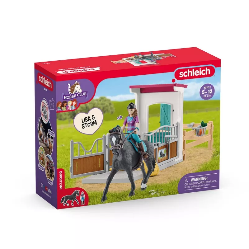 Arklio dėžės rinkinys Schleich HORSE CLUB su Lisa figūrėle ir Storm arkliu, ūkio žaidimų rinkinys, rekomenduojamas amžius 5–12