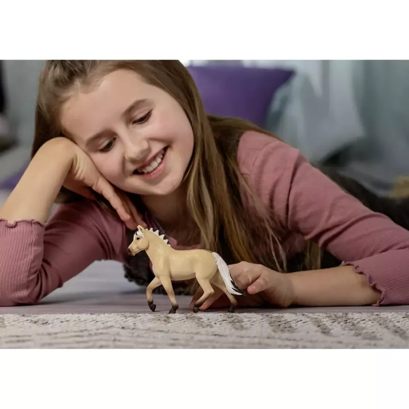 Žaislinė figūrėlė Schleich Norvegijos fiordo arklys kumelė 13980 ruda balta geltona