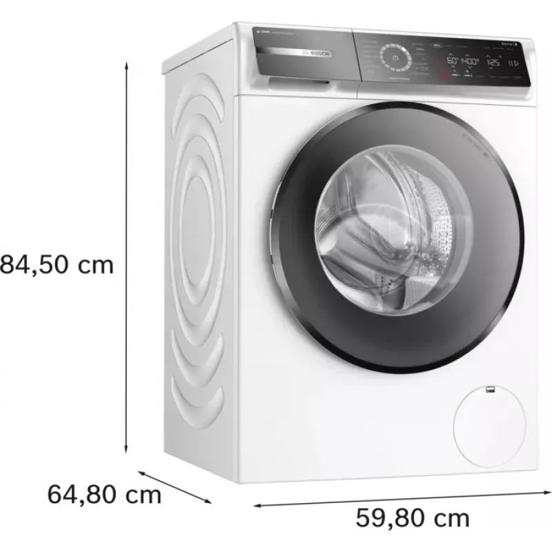 Bosch Serie 8 WGB244040 skalbimo mašina, priekinis pakrovimas, 9 kg, 1257 aps./min., balta