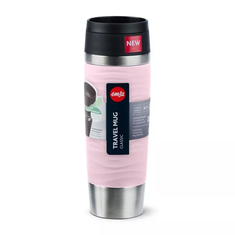 EMSA Travel Mug Waves Grande 500 ml Rožinis, Nerūdijantis plienas