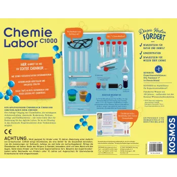Kosmos Chemielabor C1000 chemijos eksperimentų rinkinys, 125 eksperimentai, nuo 10 metų