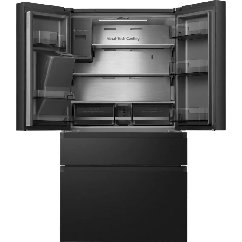 Šaldytuvas Hisense RF728N4SBFE šalia šaldiklio, laisvai pastatomas, 560 L, juodas
