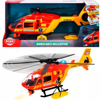 Žaislinis greitosios pagalbos sraigtasparnis Dickie modelis 203716024, realistiškas dizainas