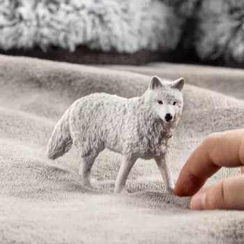 Figūrėlė Schleich Wilk Polarny 14880 – gyvūno figūrėlė, detalus plastikinis modelis, kolekcinė žaidimo figūrėlė