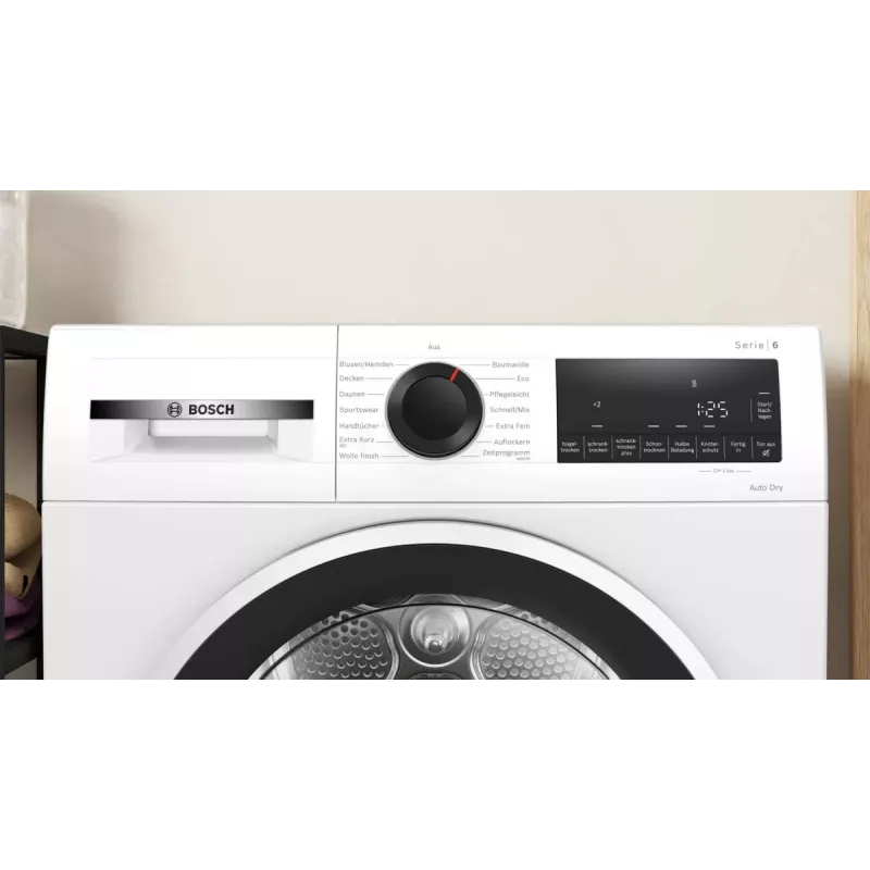 Bosch Serie 6 WQG241001 džiovinimo mašina Laisvai pastatoma Priekinis pakrovimas 9 kg Balta