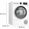 Bosch Serie 6 WQG241001 džiovinimo mašina Laisvai pastatoma Priekinis pakrovimas 9 kg Balta