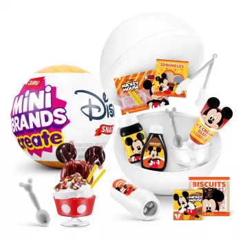 Mini Brands Create Disney Snacks 1 serijos kapsulė, virtuvės rinkinys, 8 m., baterijos įtrauktos, LR44, įvairiaspalvis