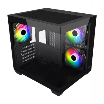 Fortron FSP Geh Mini S140 BA korpusas micro-ATX / M-ITX, ARGB, juodas