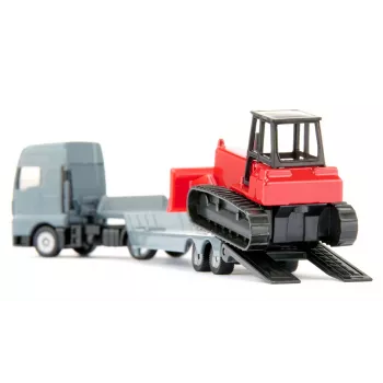 Siku MAN sunkvežimis su buldozeriu, modelis 1:87, MAN, pilka, raudona