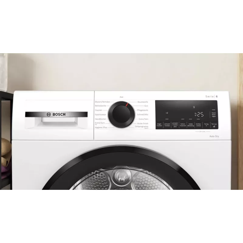 Bosch Serie 6 WQG243D41 džiovinimo mašina Laisvai pastatoma Priekinis pakrovimas 9 kg Balta
