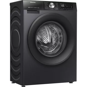 Hisense WD3S8043BB3 skalbyklė su džiovinimo funkcija, laisvai pastatoma, juoda