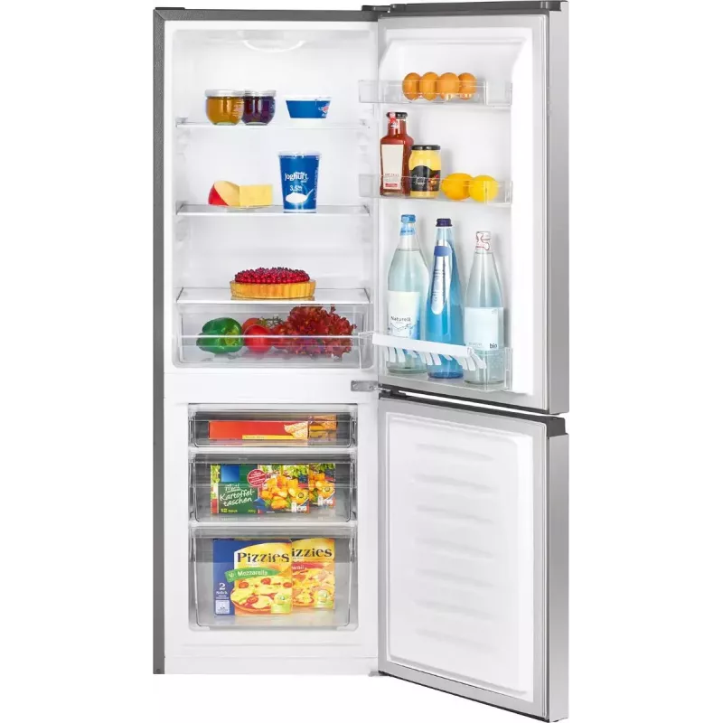 Laisvai pastatomas šaldytuvas BOMANN KG 322.1, 175 L bendras, nerūdijantis plienas, šaldytuvas 122 L + šaldiklis 53 L, D klasė, 39 dB