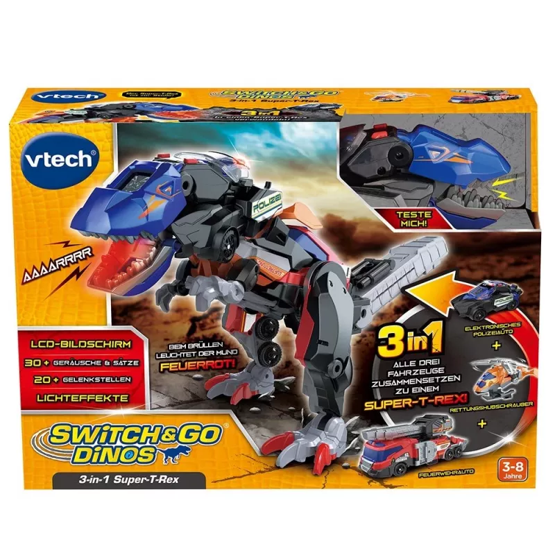 VTech Switch & Go Dinos 549504 transformuojamas dinozauras, 3+ metų, garsinis, įvairiaspalvis, 1,24 kg