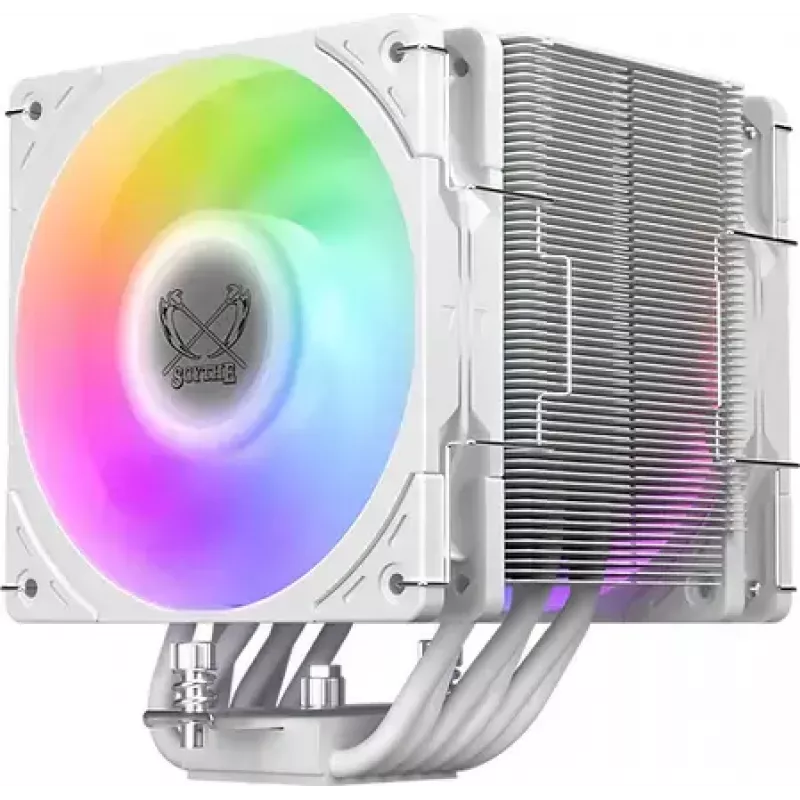 CPU aušintuvas SCYTHE Mugen 6 Dual Fan White ARGB Edition, du 120 mm ventiliatoriai, baltas
