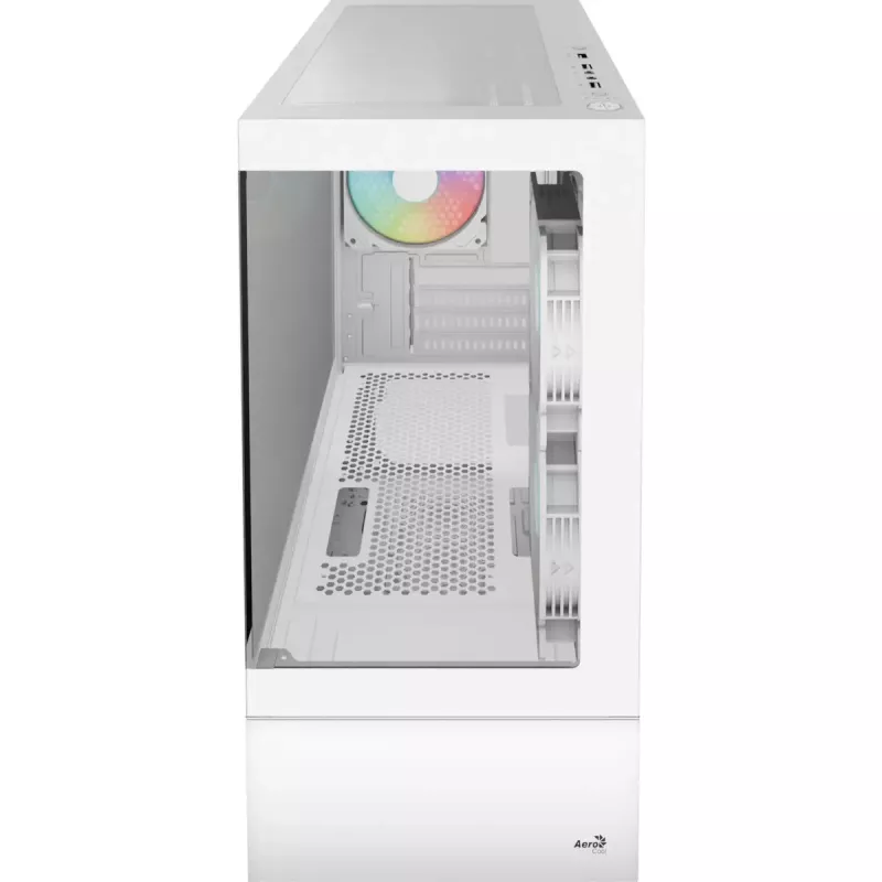 Korpusas AEROCOOL Viewport Mini-G-WT-v4 ARGB, baltas, su dviem grūdinto stiklo plokštėmis