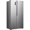 Šaldytuvas su šaldikliu Gorenje NRS917E41X SI, American door, pilkas, 2 durys, jutiklinis, LED