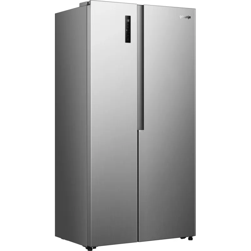 Šaldytuvas su šaldikliu Gorenje NRS917E41X SI, American door, pilkas, 2 durys, jutiklinis, LED