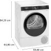Siemens iQ500 WQ33G2D41 džiovinimo mašina Laisvai pastatoma Pakrovimas iš priekio 9 kg Balta