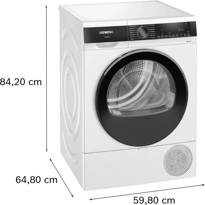 Siemens iQ500 WQ33G2D41 džiovinimo mašina Laisvai pastatoma Pakrovimas iš priekio 9 kg Balta