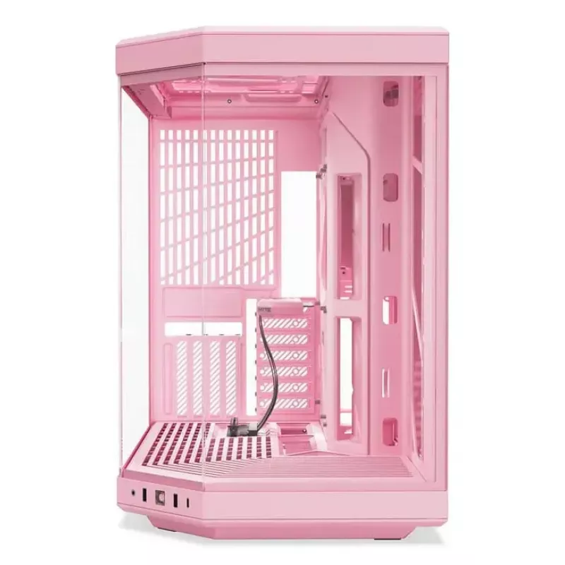 HYTE Y70 Milk Midi Tower PC korpusas, rožinis – palaiko 120/140 mm ventiliatorius, 2,5 colio ir 3,5 colio diskus, maitinimo šaltinį apačioje, 320×470×470 mm
