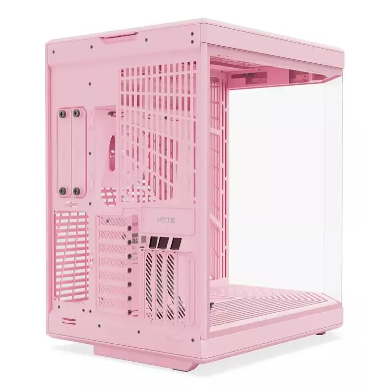 HYTE Y70 Milk Midi Tower PC korpusas, rožinis – palaiko 120/140 mm ventiliatorius, 2,5 colio ir 3,5 colio diskus, maitinimo šaltinį apačioje, 320×470×470 mm