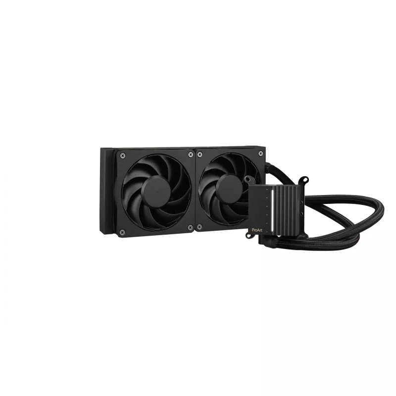 ASUS ProArt LC 240 skysčio aušintuvas, 240 mm radiatorius, 120 mm ventiliatoriai, juodas, palaiko LGA1700/AM5/AM4/115x/1200