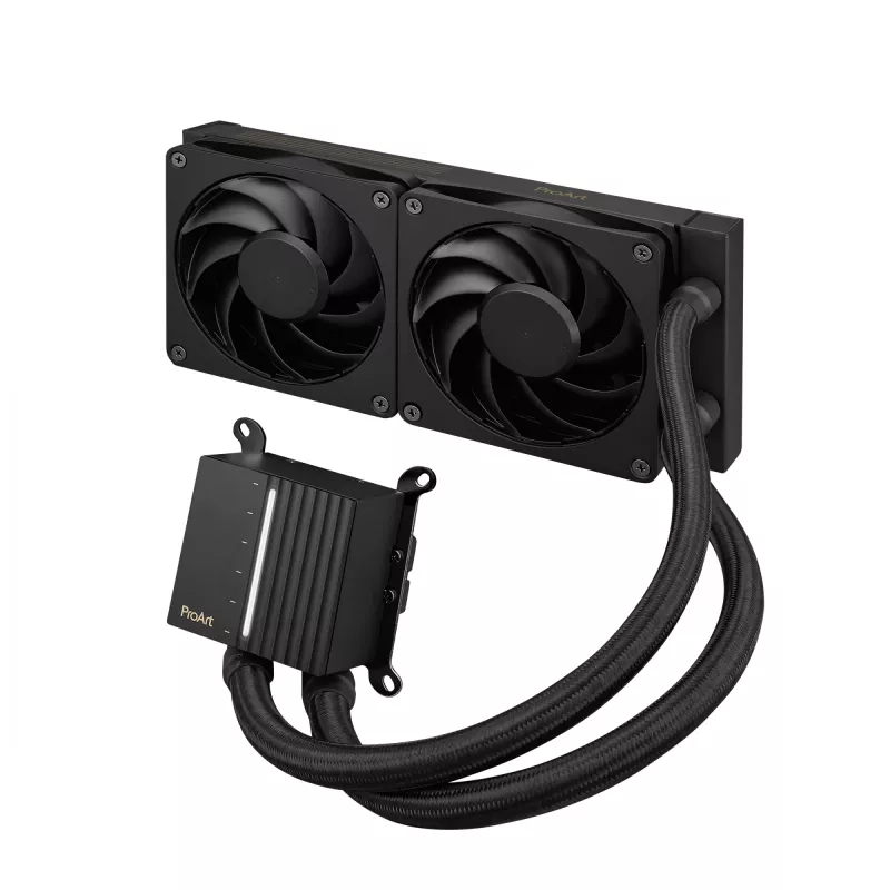 ASUS ProArt LC 240 skysčio aušintuvas, 240 mm radiatorius, 120 mm ventiliatoriai, juodas, palaiko LGA1700/AM5/AM4/115x/1200