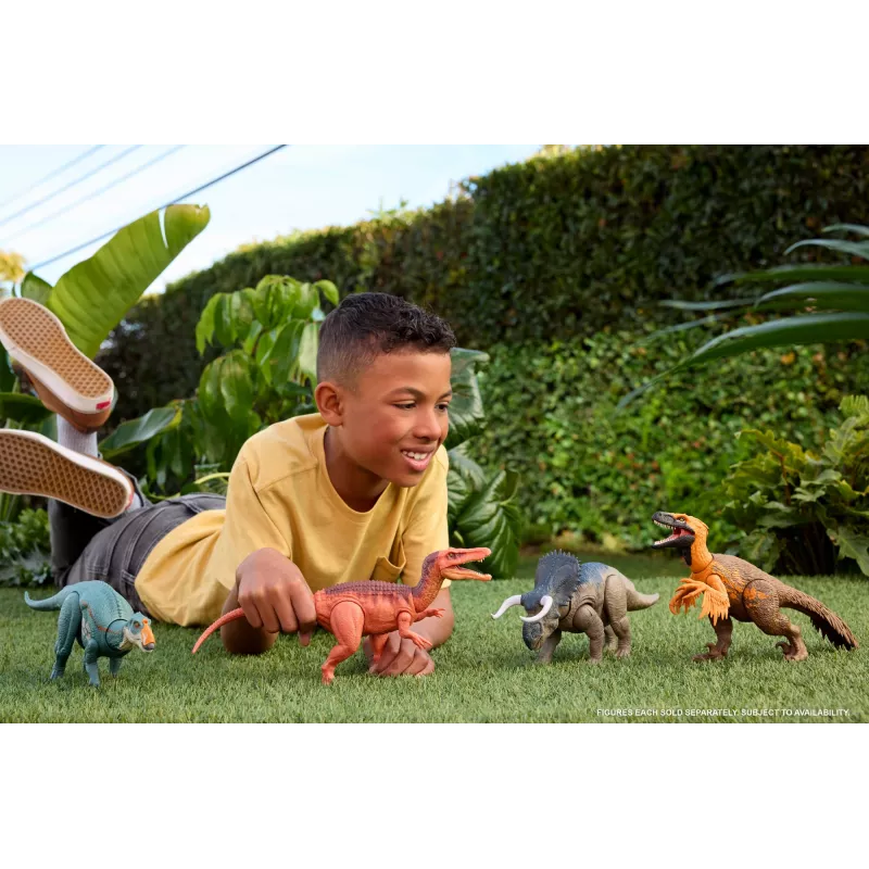 Jurassic World Rebirth Laukinis Riaumojantis Aucasaurus Dinozaurų Žaislas, Uodegos Valdoma Ataka, Krimtimas ir Garsas