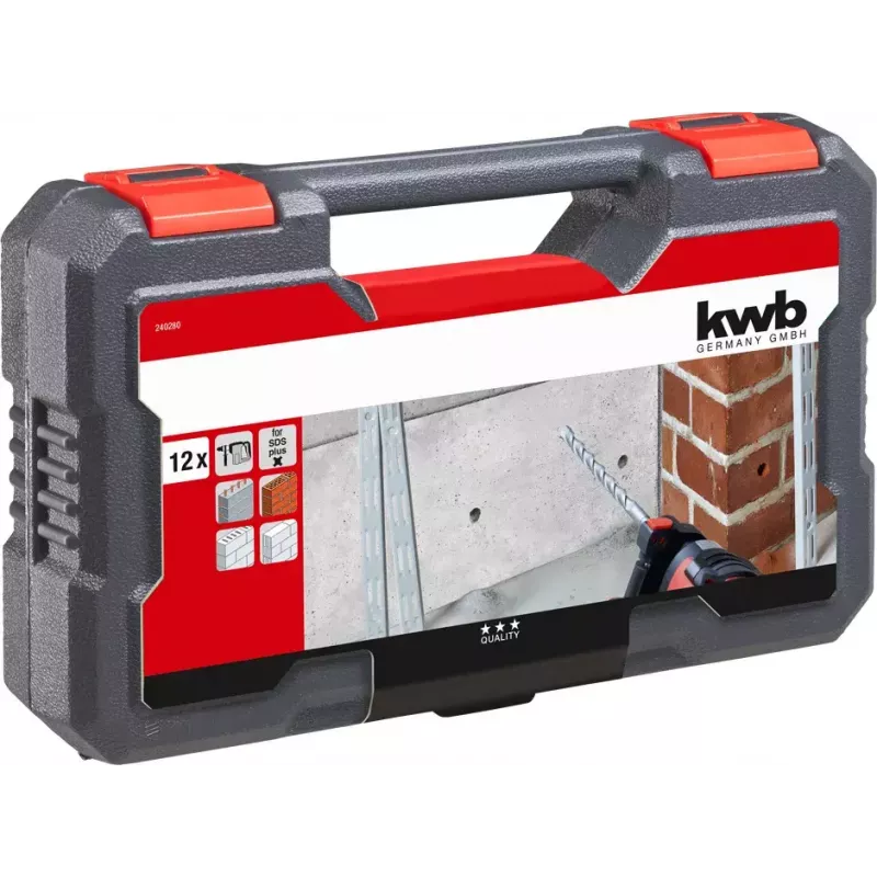 SDS Plus gręžtų rinkinys KWB 240280, 12 vnt.