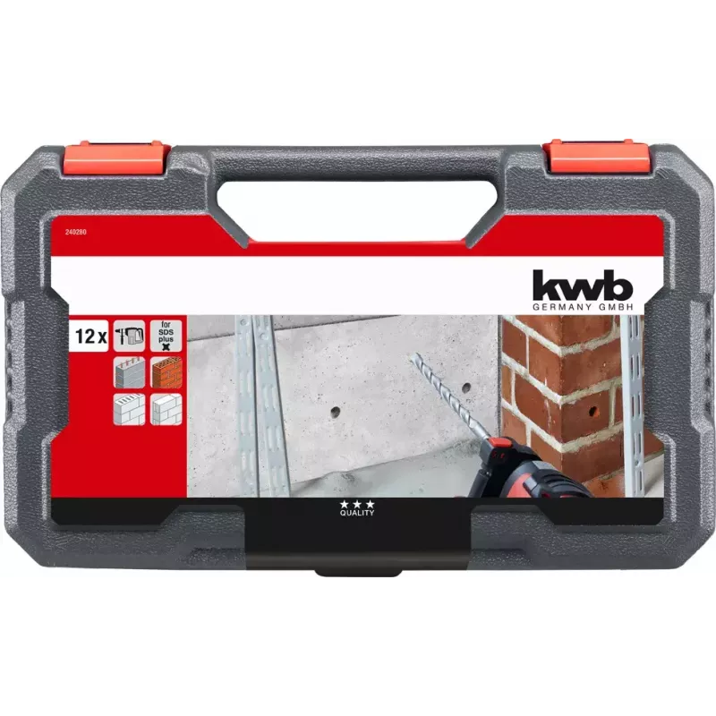 SDS Plus gręžtų rinkinys KWB 240280, 12 vnt.