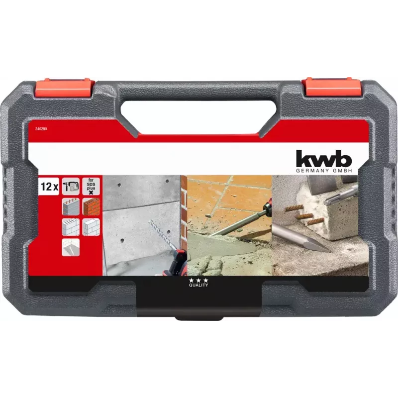 Gręžtų ir kaltų rinkinys KWB 240290 12 vnt. 5 mm skersmuo