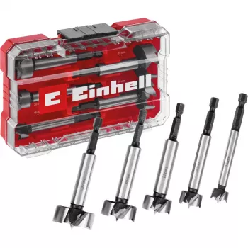 Forstner grąžtų rinkinys Einhell-KWB 5 vnt., raudonas/permatomas, 1/4 colio kotas, M-CASE (706003)