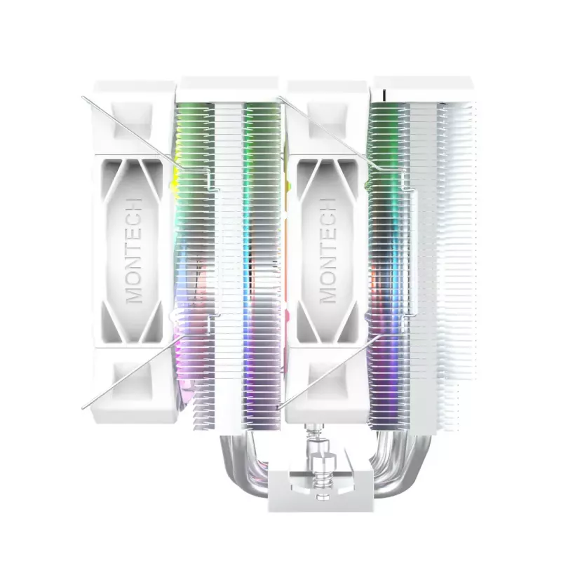 Oro aušintuvas procesoriui Montech NX600 ARGB 120 mm ventiliatorius, Baltas, 800–2000 RPM, hidrodinaminis guolis, palaiko AM4/AM5/LGA115x/1200/1700