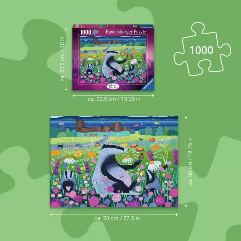 Dėlionė Ravensburger Meadow Friends 1000 detalių, suaugusiems ir paaugliams, klasikinės tarpusavyje sujungiamos detalės