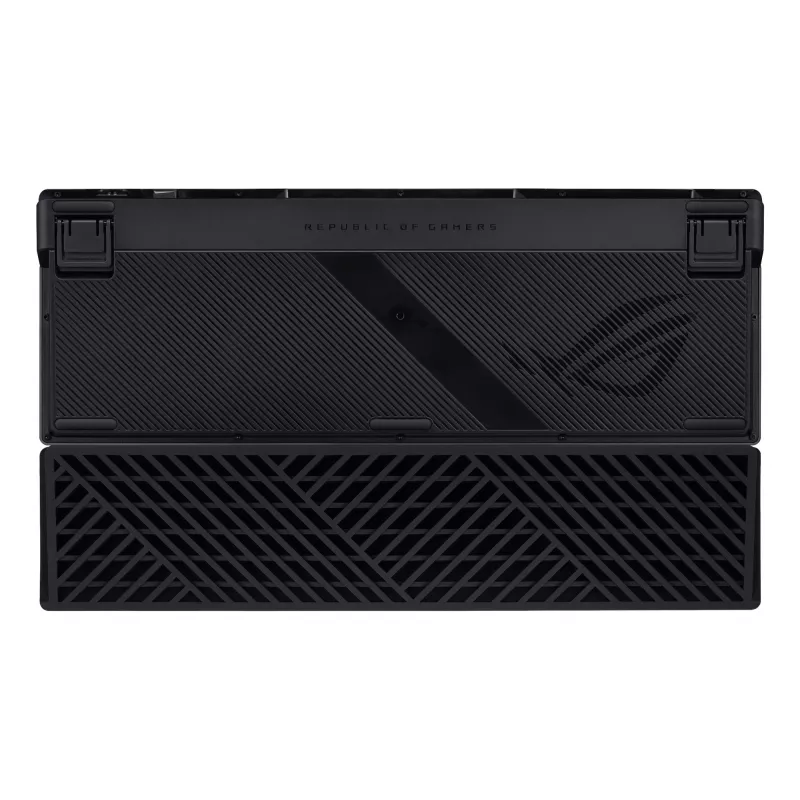 Mechaninė žaidimų klaviatūra ASUS ROG Azoth 96 HE – 96 % QWERTZ, USB + RF belaidis + Bluetooth, magnetiniai-mechaniniai jungikliai, RGB, juoda
