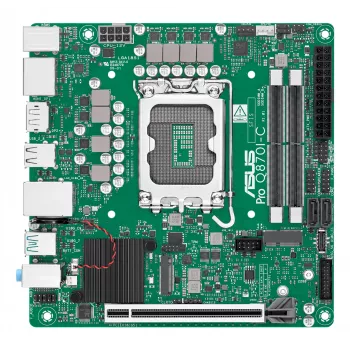 Mini ITX pagrindinė plokštė ASUS PRO Q870I-C-CSM LGA 1851, Intel Q870, DDR5 SO-DIMM, 2 lizdai, iki 128 GB