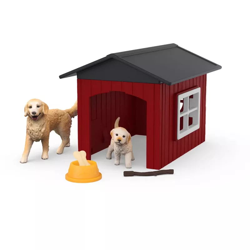 Šunų namelis su auksaspalviu retriveriu Schleich FARM WORLD