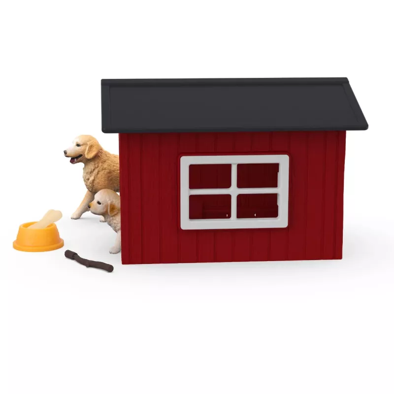 Šunų namelis su auksaspalviu retriveriu Schleich FARM WORLD