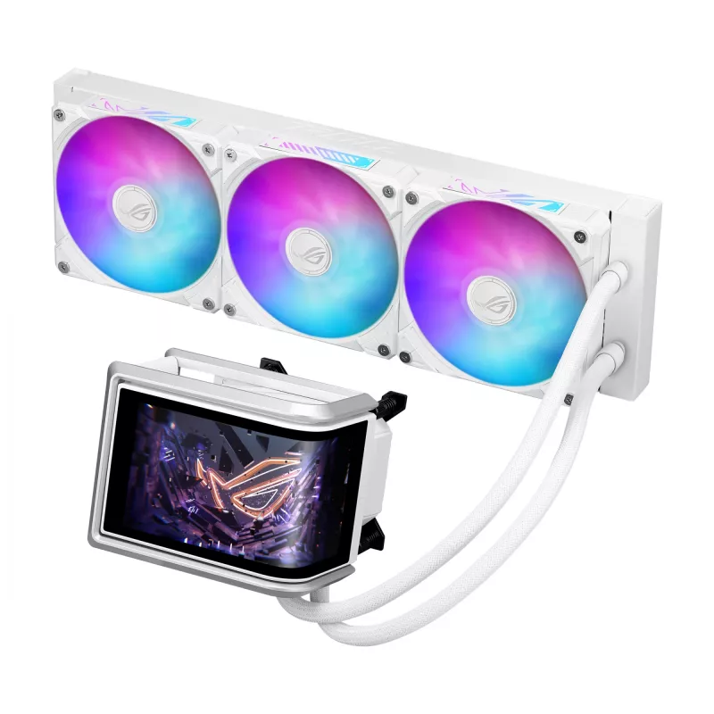 Skysčio aušintuvas ASUS ROG RYUO IV 360 ARGB WHT — 360 mm radiatorius, 120 mm ventiliatoriai, Baltas