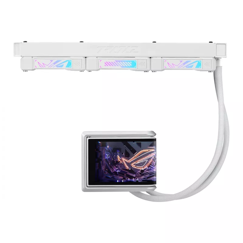 Skysčio aušintuvas ASUS ROG RYUO IV 360 ARGB WHT — 360 mm radiatorius, 120 mm ventiliatoriai, Baltas